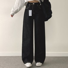 위드후이린 女款防褪色寬版丹寧長褲 (基本/加長)