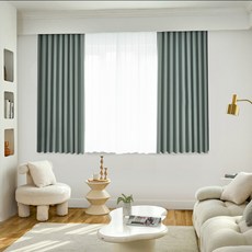 HOME&CHANG Made 優質 遮光 窗戶型窗簾, 淺綠色