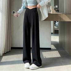 PEONIST 女款細褶剪裁垂墜感寬版長褲