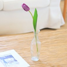 센트바스켓 조화 아무르 튤립 실크플라워, 퍼플, 1개