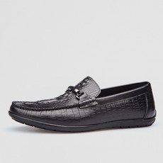 VONIN 남성용 천연 소가죽 크로커패턴 플렉시블 드라이빙 캐주얼화 CO035BK