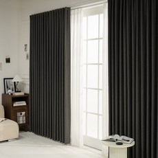 ARACNE Lavie 形狀記憶遮光窗簾 掛鉤式 2入, 深灰色