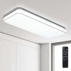 WONHA 現代照明調光客廳LED 50W無頻閃吸頂燈 + 遙控器套組, 白色 + 晝光色