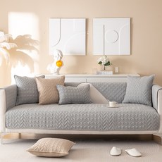 MA 심플 자카드 쇼파 커버, TYPE2 그레이, 1개