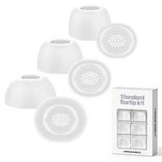 SPACE SHIELD Galaxy Buds3 Pro 相容標準矽膠耳塞 S 2入 + M 2入 + L 2入 組, 1套, 單一商品, 白色