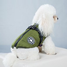 狗狗秋冬背心滑雪服, 02 綠色