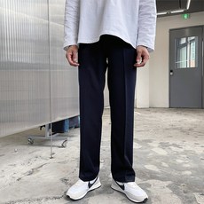 Meositta 男性側邊鬆緊帶潮流半寬版西裝褲