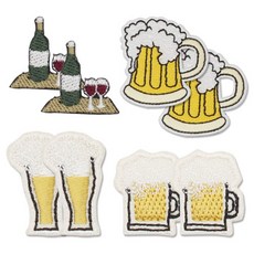 Fashion Point 繡花瓦本酒套組+生啤小號+長杯+迷你, 混色, 2套