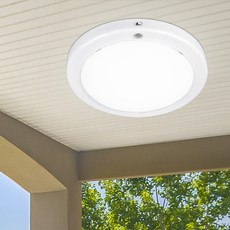 WONHA EL 韓國製 乳白色 圓形 防潮型 感應燈 LED 15W, 1個, 白色 + 白光