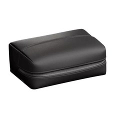 Seekis 汽車椅座後背紙巾盒 車載皮革面紙套 面紙盒, 1個, 黑色