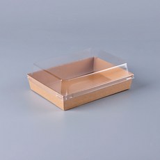 Lebendeuco牛皮紙三明治便當一次性容器 12號, 50個, 1入