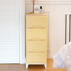 BONOHOUSE 韓國製 Lanovo 木質頂板四層抽屜櫃, 奶油色, 1個