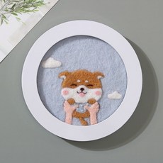 ASHWOLF DIY羊毛氈+相框, Shiba Inu（十字繡）, 1個