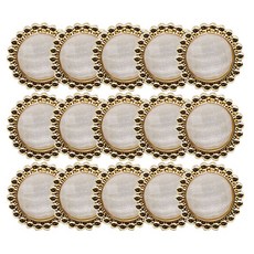 방울각보석 사출 금속 보석 단추 13mm, 골드화이트, 15개