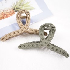 biggirlstory 大尺寸鍊條麻花盤髮鯊魚夾 2件組