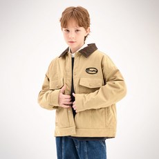 Jelistudio 兒童燈芯絨翻領工裝鋪棉外套