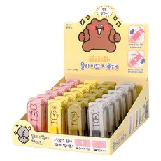 Joseonmunbanggu Gomdol Gomdol Gomdolhee 滑動式橡皮擦 4款 x 6入組, 混合顏色, 1套