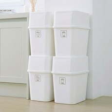 가쯔 브라우니 다용도 분리수거함 50L x 4p, 화이트