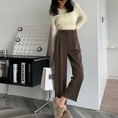 레몬소울 여성용 추쿠 베이직 일자핏 슬랙스 팬츠 롱