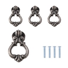 철물대장 가구손잡이 1구 원홀 빗살링 실버엔틱, 4개