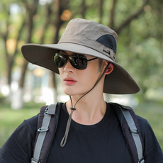 에드 큰챙 등산 낚시 모자, 카키, 1개