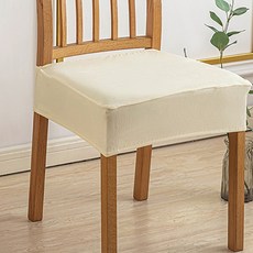 알럽홈 벨벳 무지 식탁 의자 커버 L261-0209, 아이보리, 2개
