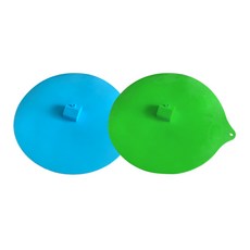 房屋造型氣孔矽膠鍋蓋 藍色+綠色, 27.5 x 25.5 x 2.5 厘米, 2個