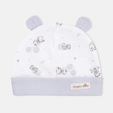 Organic Boom 牛印花小熊耳朵嬰兒帽