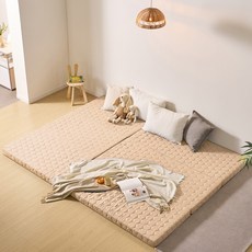 알뜨리 늘잠 3단 접이식 토퍼, 라이트베이지, 13cm
