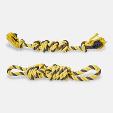 Petrest繩結玩具寵物玩具 大型, 2個, 顏色（灰色+黃色）