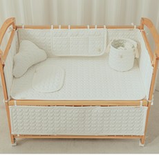아이레빗 유아용 침대 순면 하트 범퍼가드 보니유아, 크림아이보리
