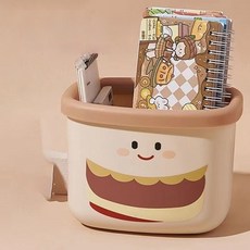 뉴토피아 사무실 데스크탑 미니 쓰레기통, 화이트 브라운