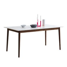 베스트리빙 스칸디 세라믹 식탁 테이블 방문설치, 월넛(프레임) +화이트(세라믹), 4인용