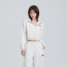 NEDRY 女款草寫標誌短版拉鍊運動衫