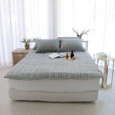 M C Bedding 加熱式格紋床墊套, 木炭