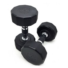 POWER HEALTH 12角聚氨酯啞鈴 黑色 2入, 6kg