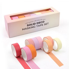 리코즈 솔리드 데코 마스킹 테이프 15mm x 3m 9종 세트, 선셋, 1세트 선셋, 1세트