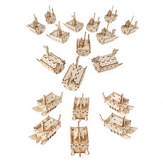 YoungModeler 英工房 DIY 木製模型組裝 閑山大捷與鶴翼陣套組 CM999, 混合顏色, 1套