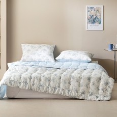 BONNIE LOUISE Rosaline紗棉荷葉邊夏季棉被, 藍色