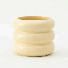 inart 室內裝飾蘭花 3層甜甜圈花盆, 奶油色, 1個