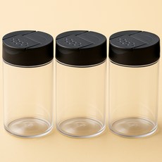바른미각 BPA FREE 원형 조미료통 블랙, 150ml, 3개 150ml, 3개