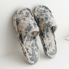 데미무드 앤틱토일 패턴 3중쿠션 거실 실내화, 아이보리, 1개