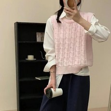 andstyle 女款麻花鏤空針織背心 263283