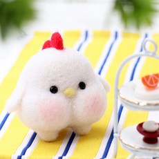 ARTJOY 羊毛氈動物娃娃DIY組, 1組, 白雞款