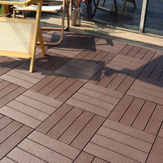 恩熙魔法 優質組裝式陽臺露臺拼接地板 30 x 30 cm, 咖啡條紋, 11個