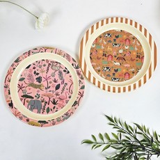 rice 幼兒餐具深盤2件組, 棕色農場, 狩獵粉, 1套