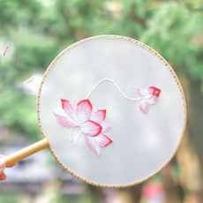 復古十字繡荷葉扇DIY, 1, 1套