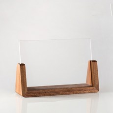 木紋壓克力菜單架 橫式 棕色, 1個