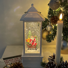 Haruclass Lena Energy 聖誕感性擺飾音樂盒雪花球 A 現代雪花球, 聖誕老人, 10.5 x 27.5 cm