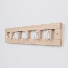 올고르 원목 5구 벽옷걸이 액자형 중, 화이트, 1개